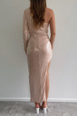 Robe De Soirée Asymétrique À Sequins