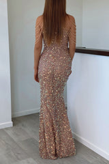 Robe De Mariée Pailletée Col Haut