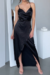Robe Drapée En Satin Chic