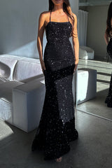 Robe De Soirée Longue À Sequins