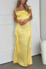 Robe Satin Dos Nu Croisé