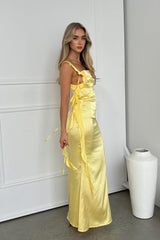 Robe Satin Dos Nu Croisé