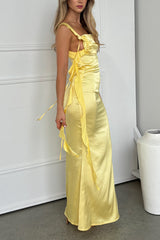 Robe Satin Dos Nu Croisé