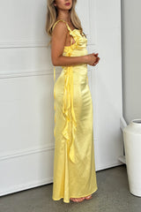 Robe Satin Dos Nu Croisé