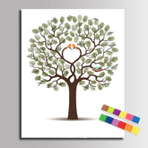 Arbre à empreinte mariage - Oiseaux