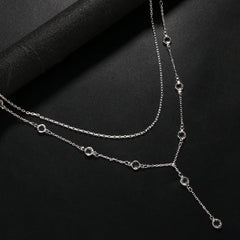 Collier de dos en zircone cubique scintillante