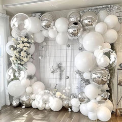 Kit Arche de Ballon - Blanc et Argenté