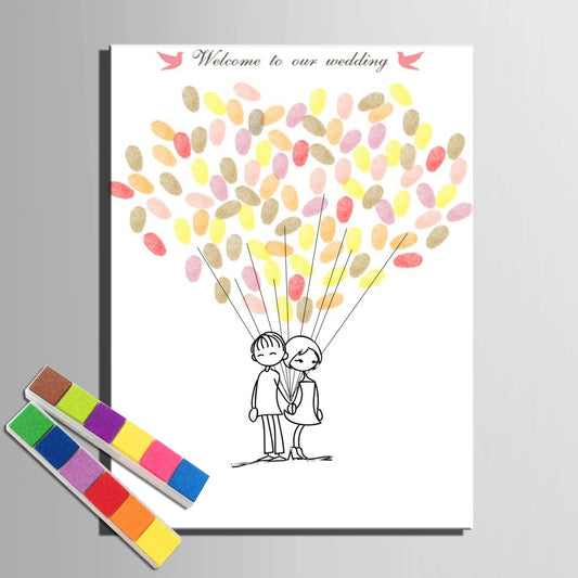 Arbre à empreinte mariage - Amoureux