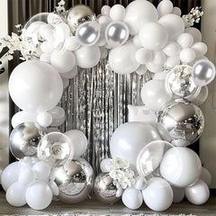 Kit Arche de Ballon - Blanc et Argenté