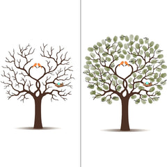 Arbre à empreinte mariage - Oiseaux - vue 2