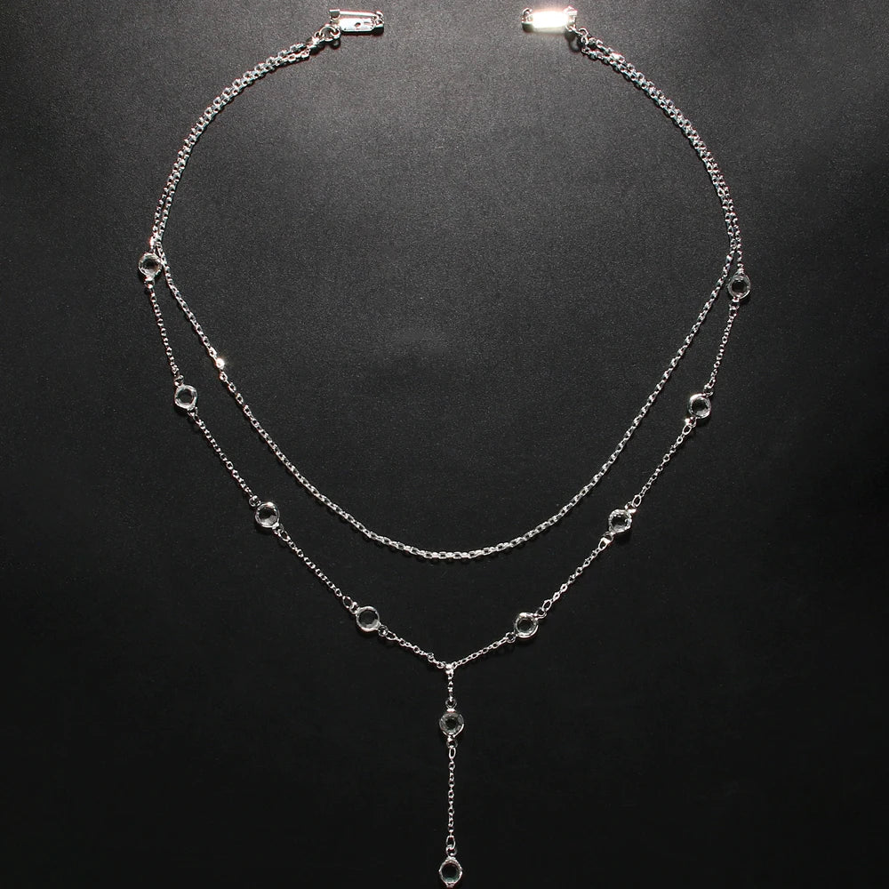 Collier de dos en zircone cubique scintillante - vue 2