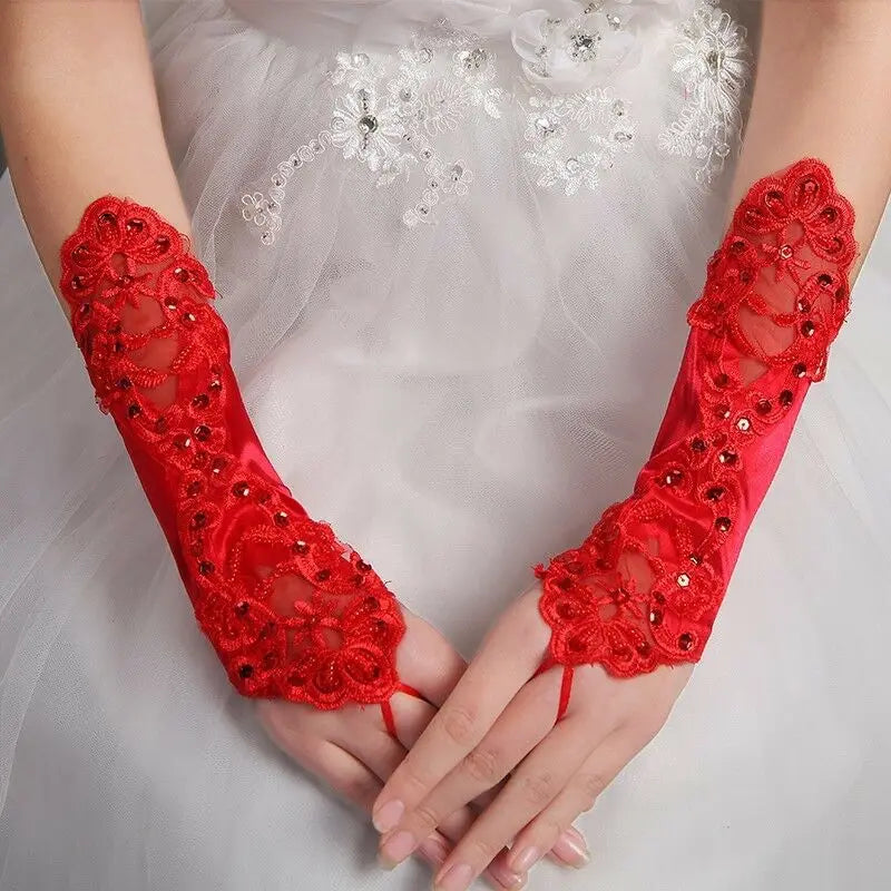Gants Mariage Rouge - vue 1