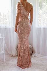 Robe De Mariée Asymétrique Dorée