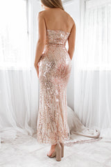 Robe de Mariée Bustier Midi Pailletée