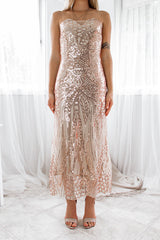 Robe de Mariée Bustier Midi Pailletée