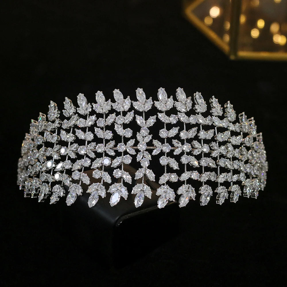 Headband Madeleine en cuivre et zircons, vue de face