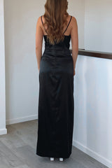 Robe Drapée En Satin Chic