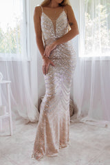 Robe Longue Bustier À Sequins
