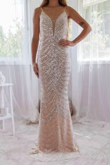 Robe Longue Bustier À Sequins