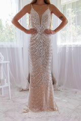 Robe Longue Bustier À Sequins