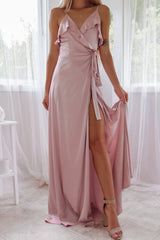 Robe Satin Fluide Cortège Chic
