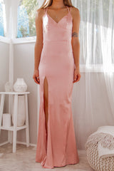 Robe Satin Blush Dos Nu