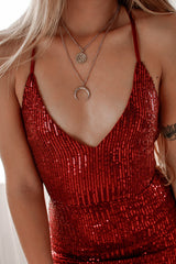 Robe Longue Sequins Ruby