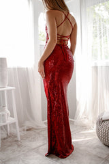 Robe Longue Sequins Ruby