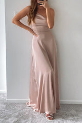 Robe De Mariée Asymétrique En Satin - vue 3