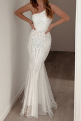 Robe De Mariée Asymétrique Paillethée - vue 13