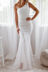 Robe De Mariée Asymétrique Paillethée - vue 4