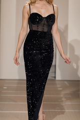 Robe De Mariée Glamour En Velours - vue 1