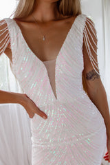 Robe De Mariée Longue À Sequins - vue 2