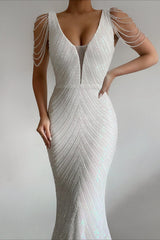 Robe de mariée longue à sequins Valencia, vue de face