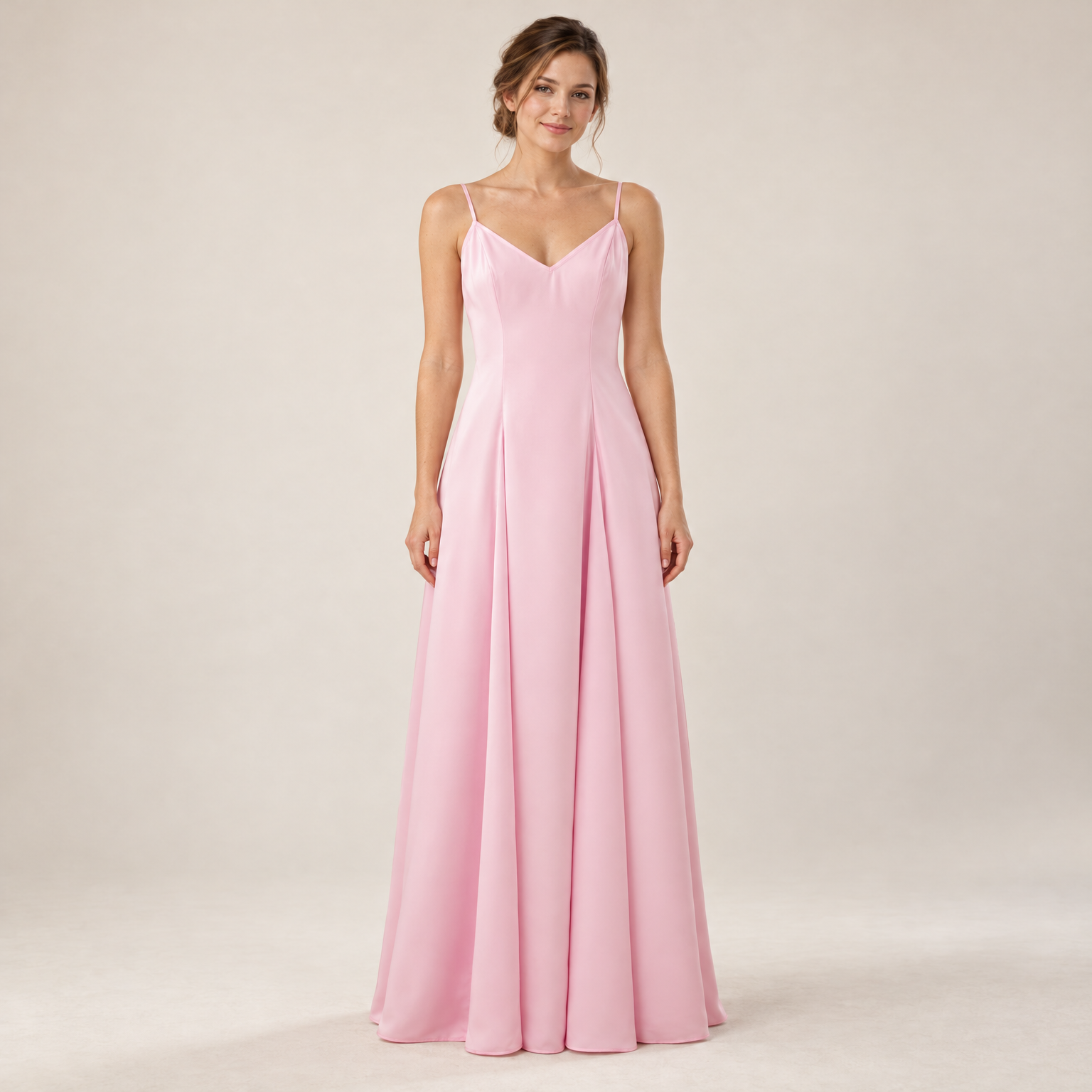 Robe De Mariée Satin Col V portée