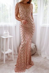 Robe De Mariée Sequins Dorés - vue 8