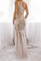 Robe De Mariée Sirène Asymétrique Pailletée - vue 2