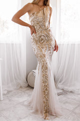 Robe De Mariée Sirène Asymétrique Pailletée - vue 3