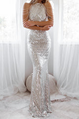 Robe de mariée sirène pailletee, vue d'ensemble