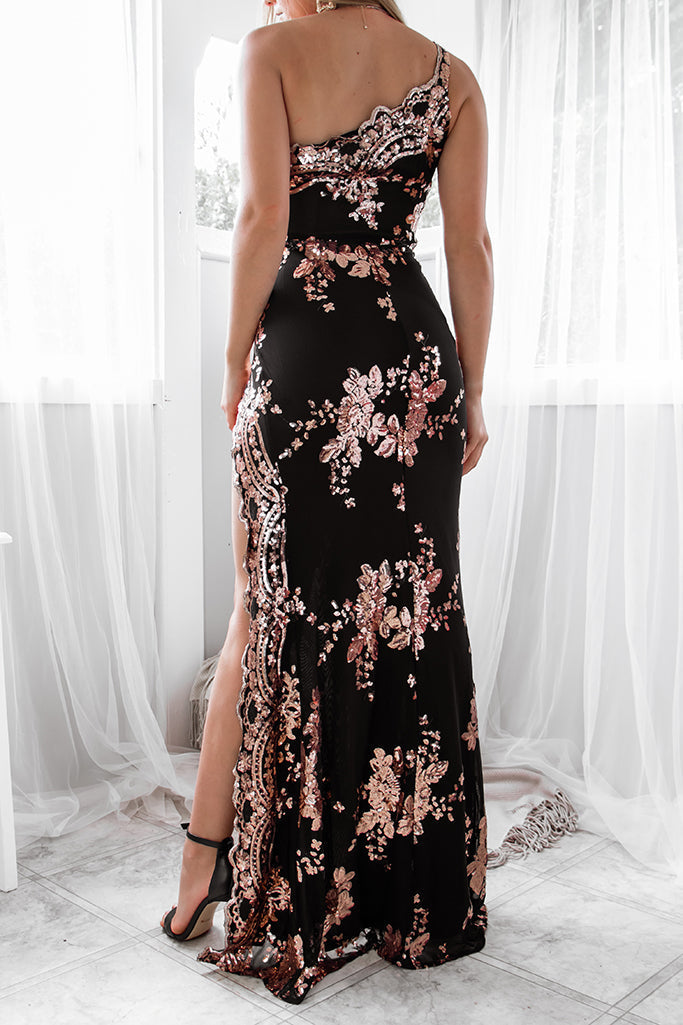 Robe De Soirée Asymétrique Sequin - vue 2