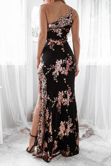 Robe De Soirée Asymétrique Sequin - vue 2