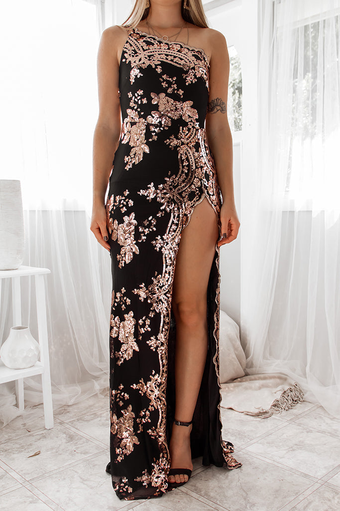 Robe De Soirée Asymétrique Sequin - vue 8