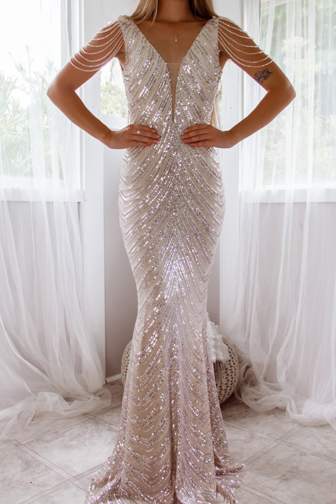 Robe De Soirée Longue À Sequins - vue 13