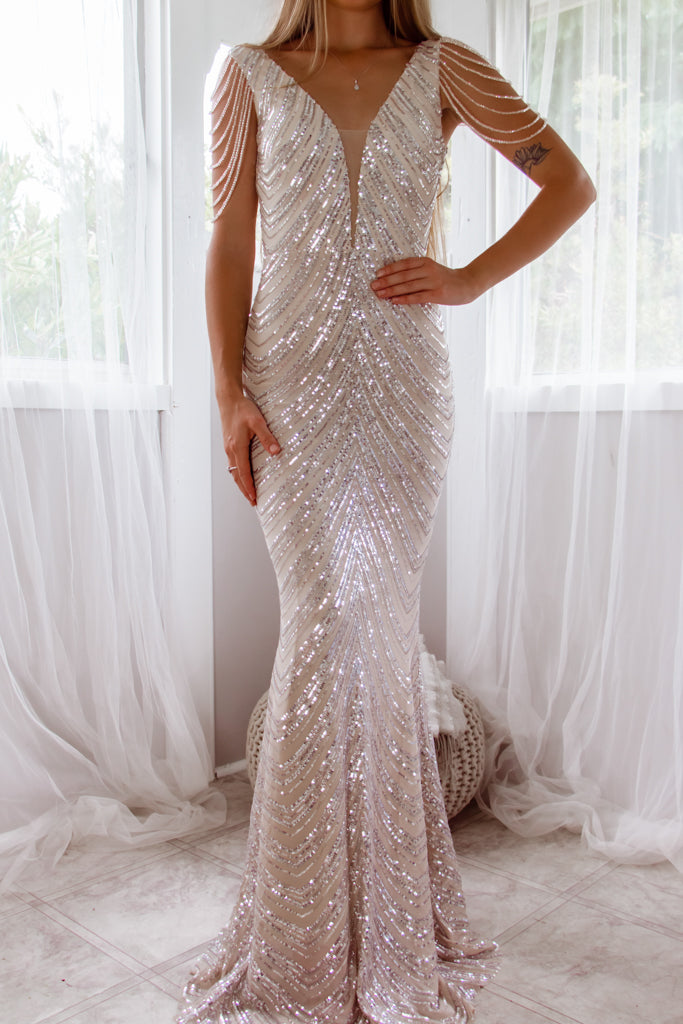Robe De Soirée Longue À Sequins - vue 14