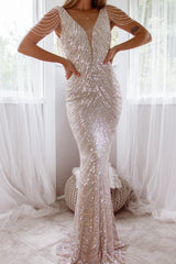 Robe De Soirée Longue À Sequins - vue 9