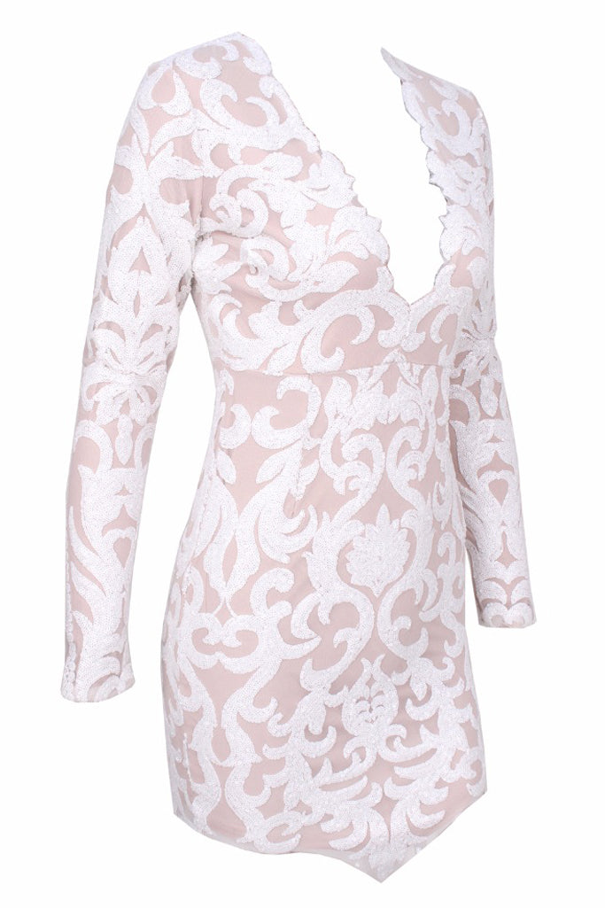 Robe De Soirée Sirène À Sequins - vue 7