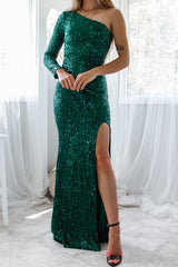 Robe Longue Asymétrique Émeraude - vue 13