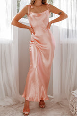 Robe Longue En Satin Romantique - vue 13