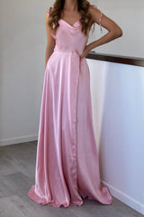 Robe Satin Blush Drapée Romantique - vue 3