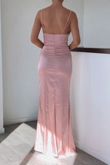 Robe Satin Blush Drapée Romantique Haisley - vue 2